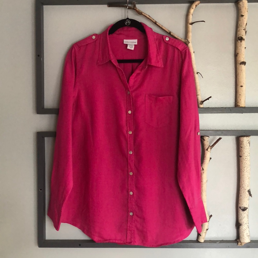 Linen Shirt in Fuschia